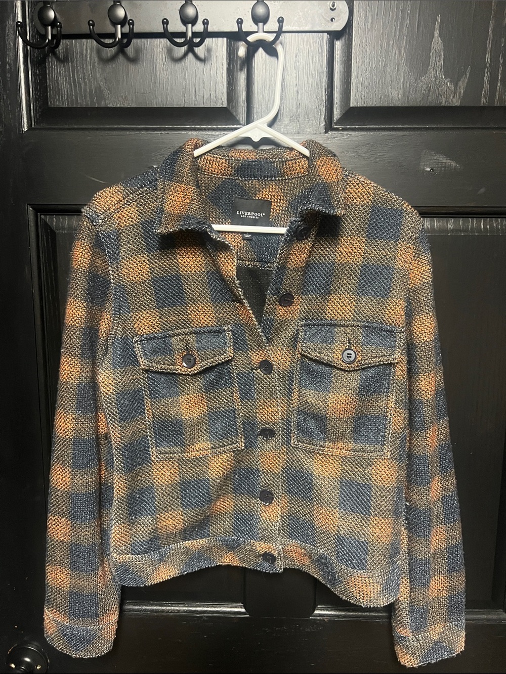 Liverpool Women's Plaid Shacket - Blue & Tan